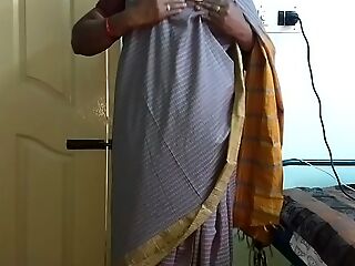desi  indian tamil telugu kannada malayalam hindi horny cheating wifey vanitha wearing grey colour saree  showing giant milk cans and shaved pussy press hard milk cans press nipple rubbing pussy masturbation
